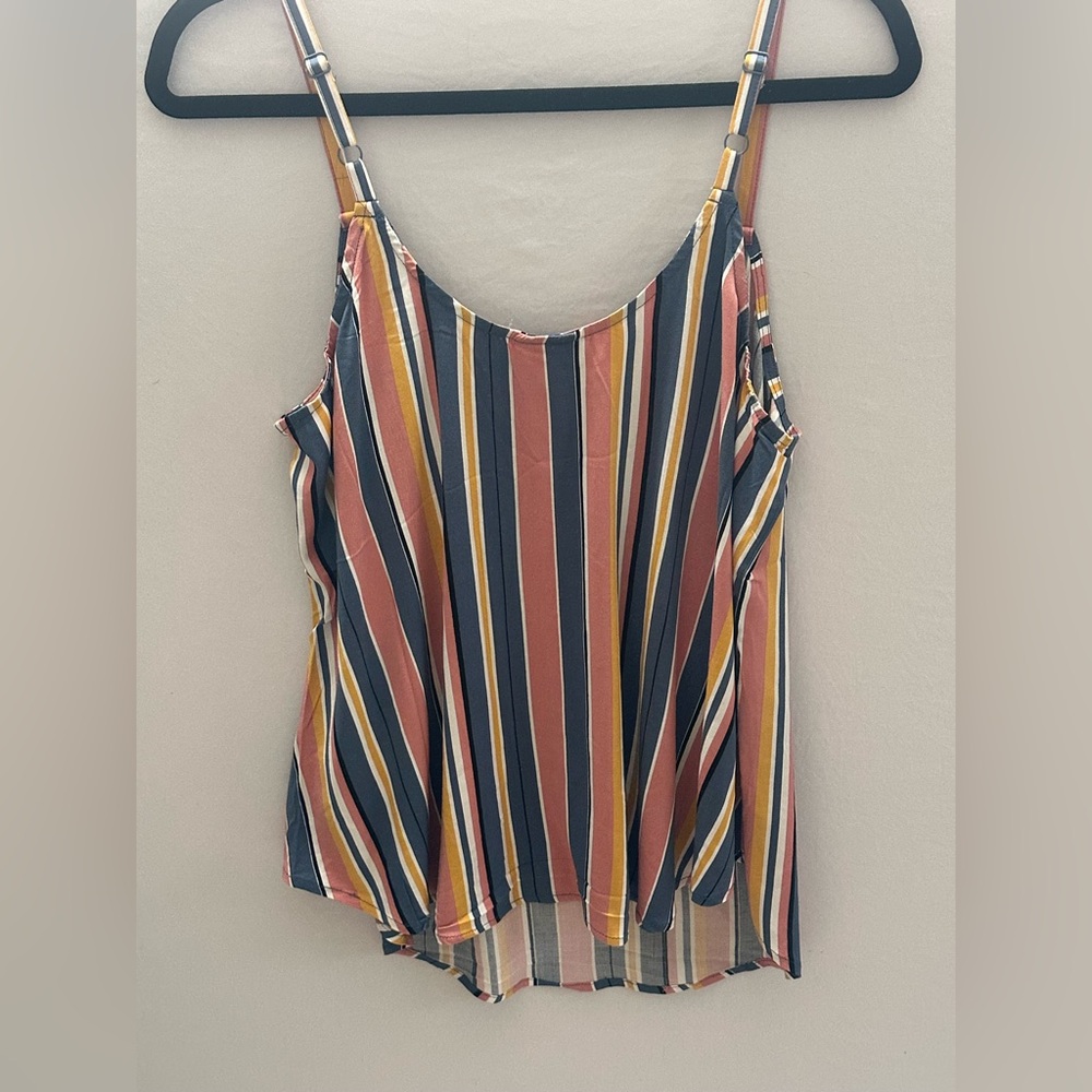 NWT Torrid Ava Multicolored Striped Flowy Tank Top Size 00 - Picture 4 of 6